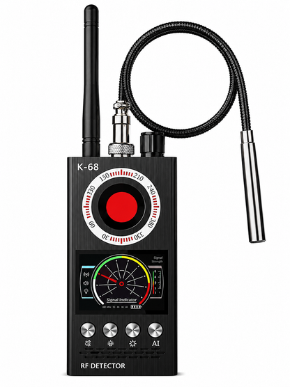 Detector Antiespía K68 con Pantalla LED – Detector de Cámaras Ocultas, GPS y Señales RF