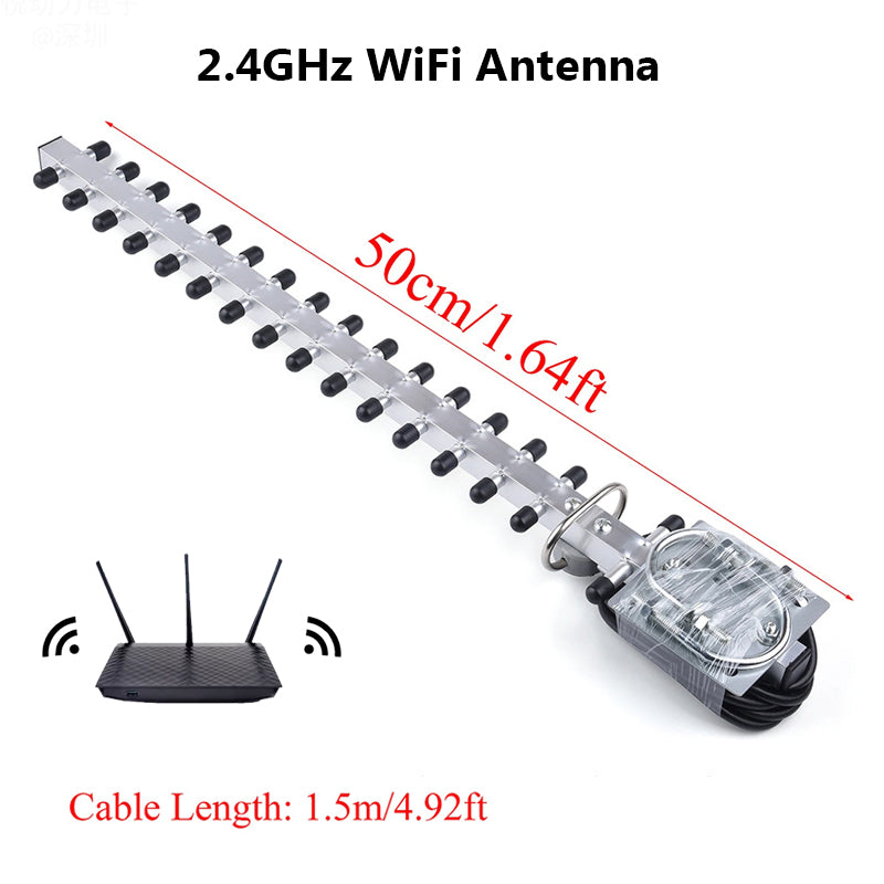 Antena Yagi de largo alcance para exteriores de 2,4 GHz, alta ganancia de 25dBi para enrutador inalámbrico, monitoreo remoto de tarjeta de red