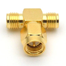 Adaptador SMA de 3 vías en forma de T, divisor SMA macho a hembra doble, conector SMA tipo T para conexión de Cable de antena de Radio, 5 uds.