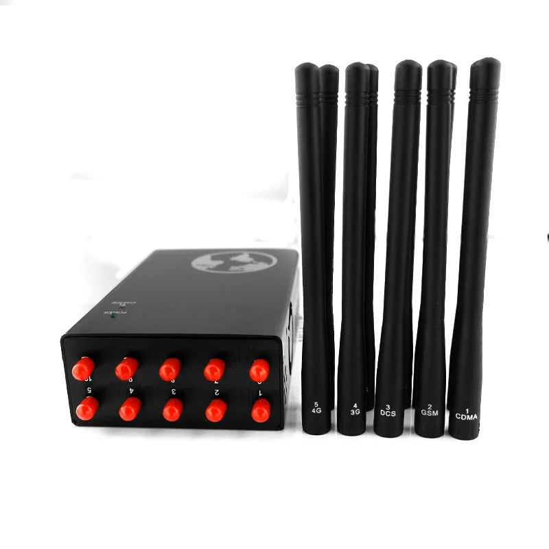 Detector portátil de señales móvil de 10 canales GSM 2G/3G/4G/5G con GPS y WiFi
