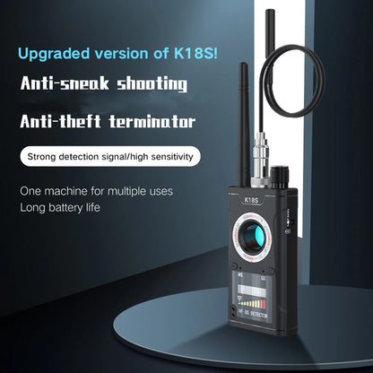 Detector Antiespía K18 con Pantalla LED – Detector de Cámaras Ocultas, GPS y Señales RF